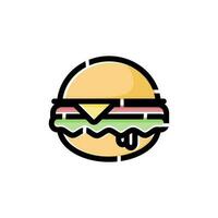 hamburguesa ilustración diseño, hamburguesa diseño símbolo. vector