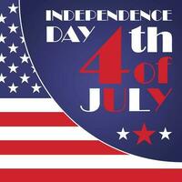 contento independencia día 4to de julio fiesta en el a nosotros. americano independencia día saludo tarjeta o póster diseño vector. vector