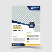Modern and creative real estate house sale flyer template vector
