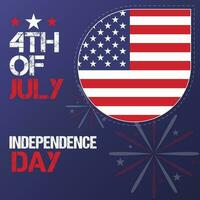 Vector American Independence day celebration banner design template.