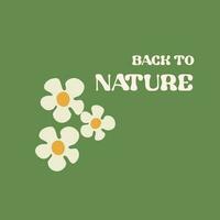 motivación tarjeta diseño con texto espalda a naturaleza y flores en maravilloso estilo en verde color antecedentes vector