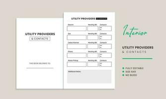Utilities Tracker Interior Template vector