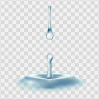 3d realistic vector icon. Water drop. Pouring. Rain. Closeup.