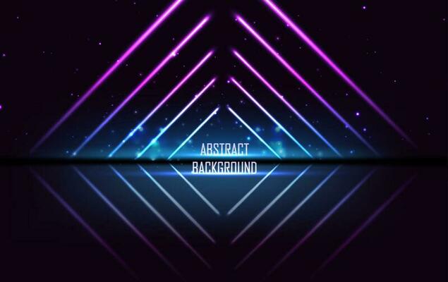 Vector abstract illustration. Tech lazer ray banner with glow and sparkles.