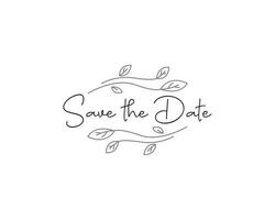 Save the date text with decorative floral frame vector