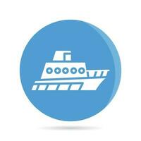 ferry in blue circle button vector