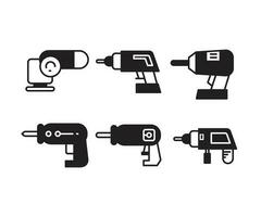 electric drill icons set vector