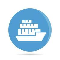 container ship in blue circle button vector