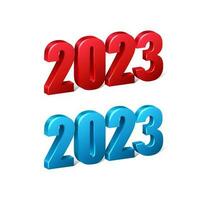 3d realistic vector icon. Happy new year 2023 numbers.