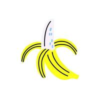 Tropical acid fruit isolated banana with open peel vector