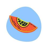 Acid fruit papaya slice on bright spot vector