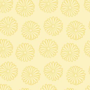 Yellow daisy vector repeat pattern