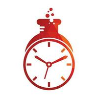 hora laboratorio logo vector diseño. reloj laboratorio logo icono vector diseño.