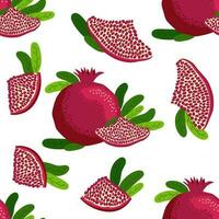 Seamless pattern with pomegranates. Decorative patterns of the pomegranate fruit. Shana Tova, Jewish New Year vector