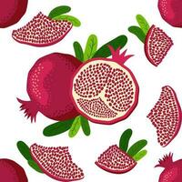 Seamless pattern with pomegranates. Decorative patterns of the pomegranate fruit. Shana Tova, Jewish New Year vector