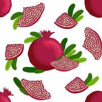 Seamless pattern with pomegranates. Decorative patterns of the pomegranate fruit. Shana Tova, Jewish New Year vector