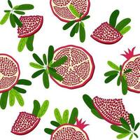 Seamless pattern with pomegranates. Decorative patterns of the pomegranate fruit. Shana Tova, Jewish New Year vector