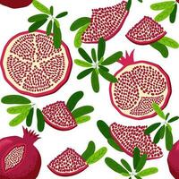 Seamless pattern with pomegranates. Decorative patterns of the pomegranate fruit. Shana Tova, Jewish New Year vector