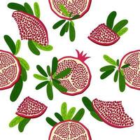 Seamless pattern with pomegranates. Decorative patterns of the pomegranate fruit. Shana Tova, Jewish New Year vector