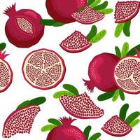 Seamless pattern with pomegranates. Decorative patterns of the pomegranate fruit. Shana Tova, Jewish New Year vector