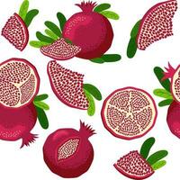 Seamless pattern with pomegranates. Decorative patterns of the pomegranate fruit. Shana Tova, Jewish New Year vector