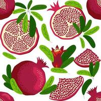 Seamless pattern with pomegranates. Decorative patterns of the pomegranate fruit. Shana Tova, Jewish New Year vector