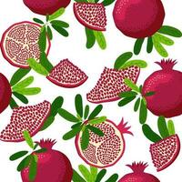 Seamless pattern with pomegranates. Decorative patterns of the pomegranate fruit. Shana Tova, Jewish New Year vector