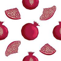 Seamless pattern with pomegranates. Decorative patterns of the pomegranate fruit. Shana Tova, Jewish New Year vector