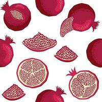 sin costura modelo con granadas decorativo patrones de el granada fruta. shana tova, judío nuevo año vector