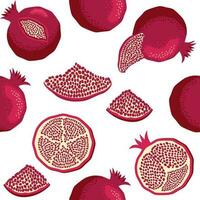 Seamless pattern with pomegranates. Decorative patterns of the pomegranate fruit. Shana Tova, Jewish New Year vector