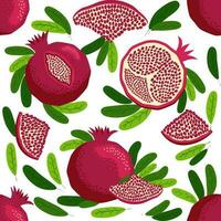 Seamless pattern with pomegranates. Decorative patterns of the pomegranate fruit. Shana Tova, Jewish New Year vector