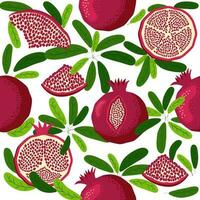 Seamless pattern with pomegranates. Decorative patterns of the pomegranate fruit. Shana Tova, Jewish New Year vector