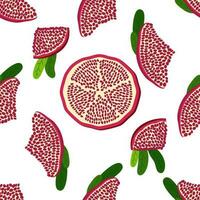 Seamless pattern with pomegranates. Decorative patterns of the pomegranate fruit. Shana Tova, Jewish New Year vector