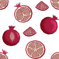 Seamless pattern with pomegranates. Decorative patterns of the pomegranate fruit. Shana Tova, Jewish New Year vector