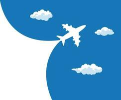 Simple airplane travel opens the background behind itself. vector illustration banner