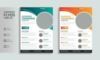 Business conference flyer layout or Abstract corporate business conference flyer template. Creative corporate and business flyer brochure template design. vector