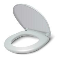 3d realistic vector toilet seat cover isolated on white background.