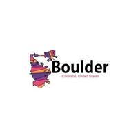 Map Of Boulder Colorado City Geometric Creative Design vector