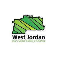 mapa de Oeste Jordán ciudad geométrico moderno creativo diseño vector