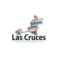 las cruces nuevo mexico ciudad mapa geométrico moderno logo vector