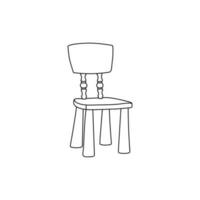 bebé silla mueble línea sencillo logo vector
