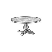 Round Table Elegant Line Art Creative Logo vector