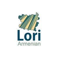 Lori State and regions map on Armenia map. Map of Armenian Province of Lori vector