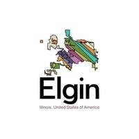 Elgin Illinois City United States Modern Geometric Logo vector