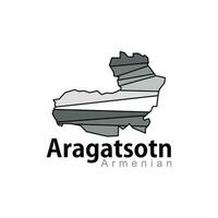 Aragatsotn State and regions map, Location Map of Armenian Province of Aragatsotn vector