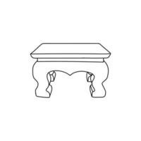 Elegant Table Furniture Line Simple Logo vector