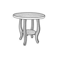 Table Furniture Elegant Line Art Style Creative Design vector