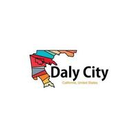 Daly City California Colorful Geometric Creative Logo vector