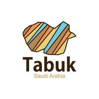 tabuk mapa.tabuk mapa saudi arabia, simplificado mapa de tabuk región en ksa con Arábica palabra vector