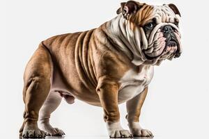 portrait of standing english bulldog isolated on white background created by photo